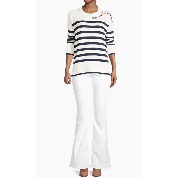 Lilly Pulitzer  Sweater Cheers To The Weekend Size XS Red White‎ Blue Stripe - Picture 2 of 15